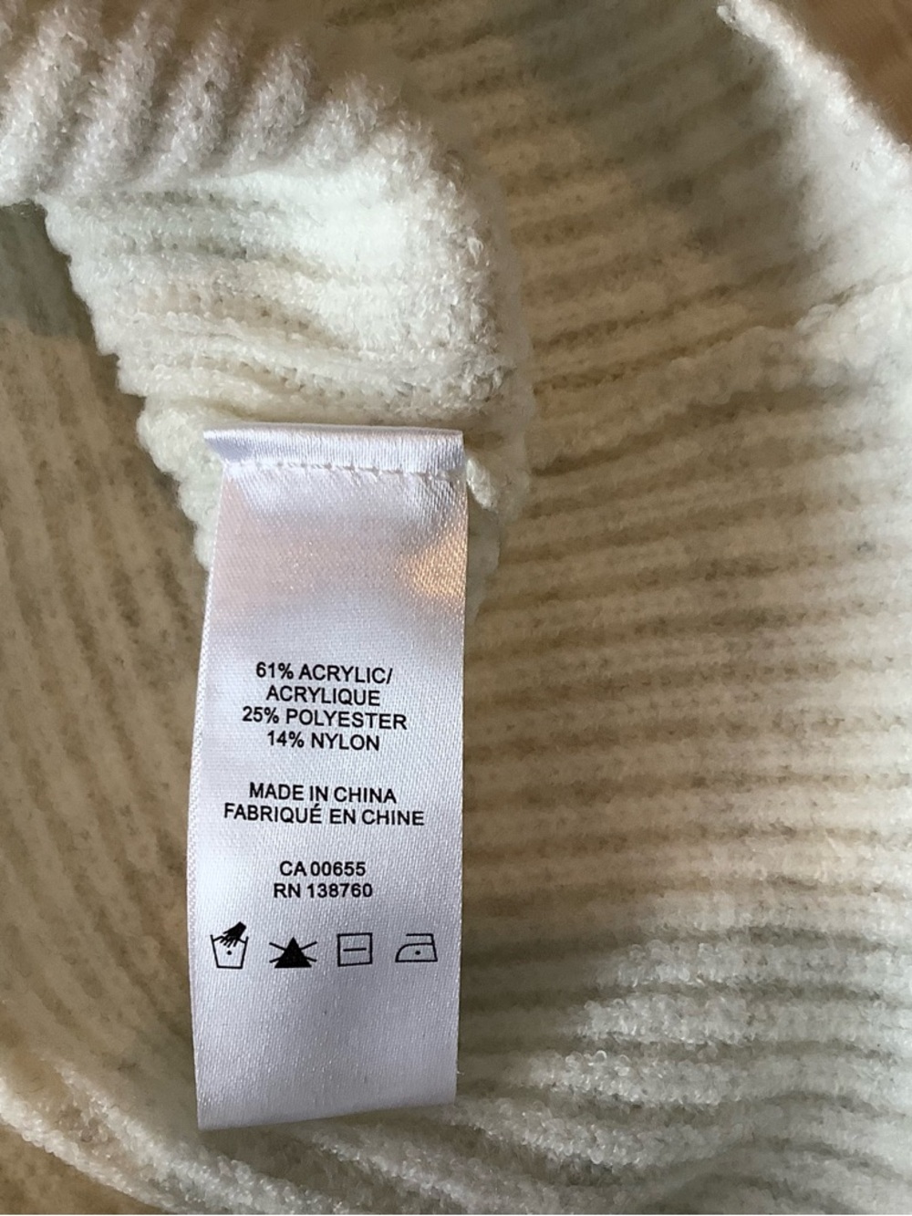 RW&CO. Cream Ruffle-Trim Ribbed Sweater - Picture 6 of 6